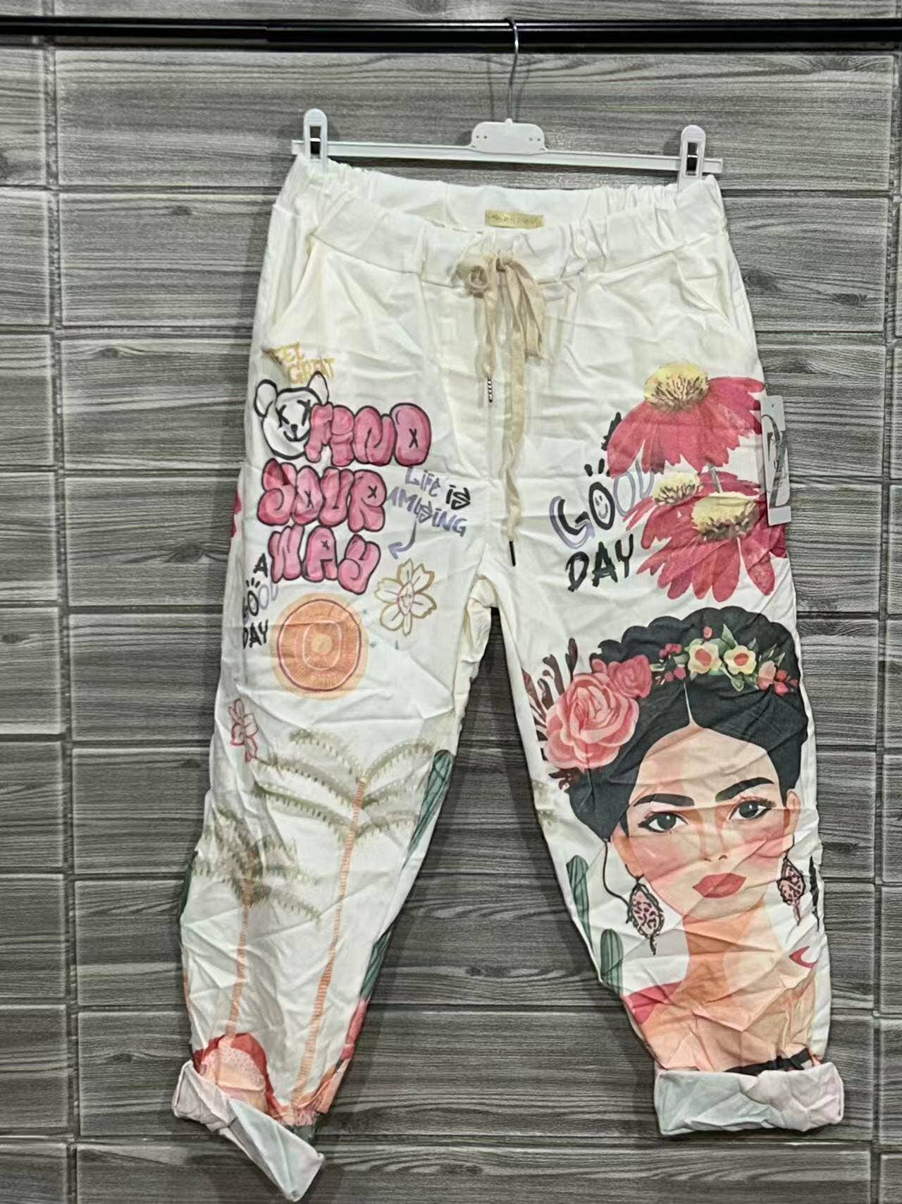 Printed Pants in Light Red - ivyandlavyboutique LOOWIE