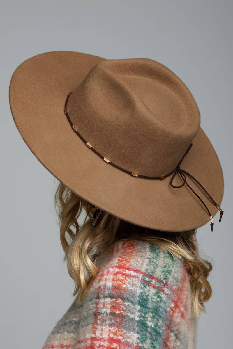 Pumpkin Spice Wool Delicate Trim Panama hat - ivyandlavyboutique Urbanista