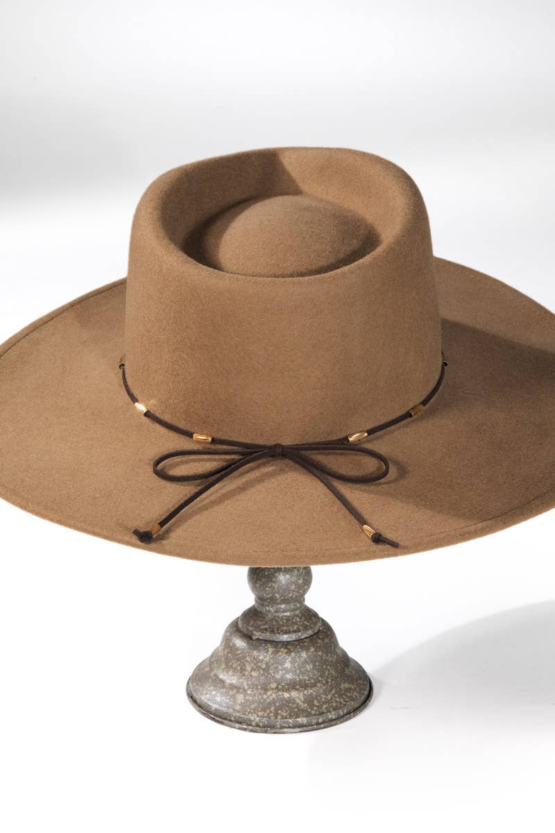 Pumpkin Spice Wool Delicate Trim Panama hat - ivyandlavyboutique Urbanista
