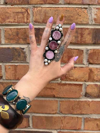 Purple Shell Etched Ring - ivyandlavyboutique ivyandlavyboutique