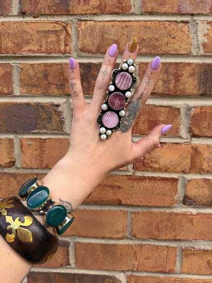 Purple Shell Etched Ring - ivyandlavyboutique ivyandlavyboutique