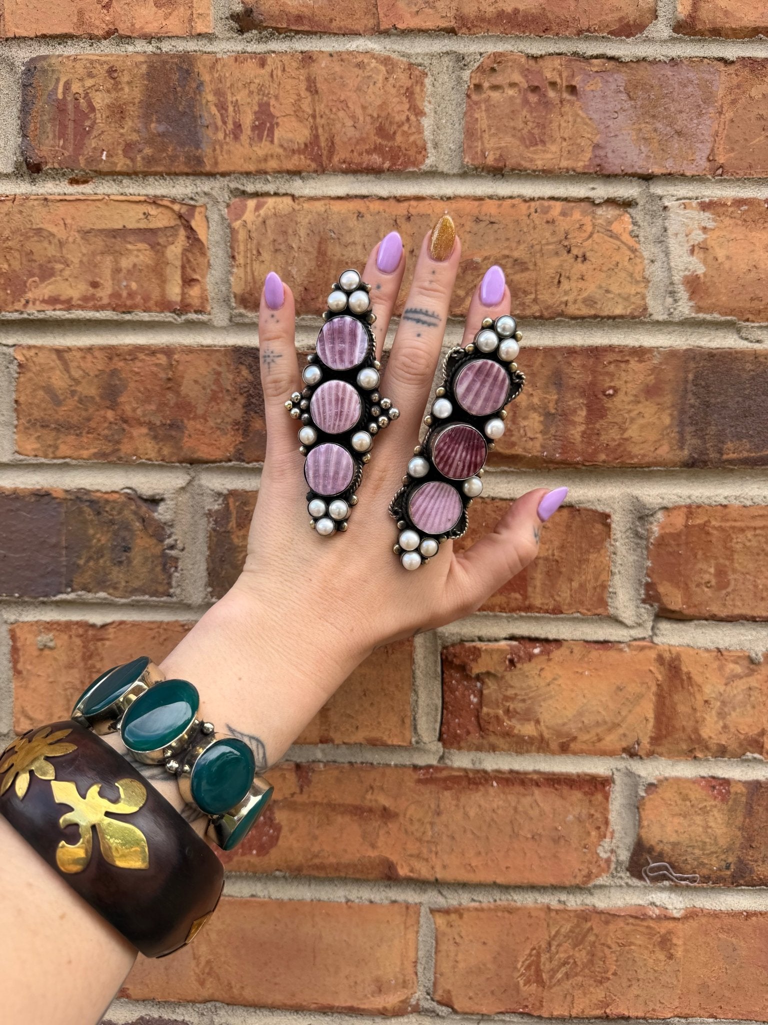 Purple Shell Etched Ring - ivyandlavyboutique ivyandlavyboutique