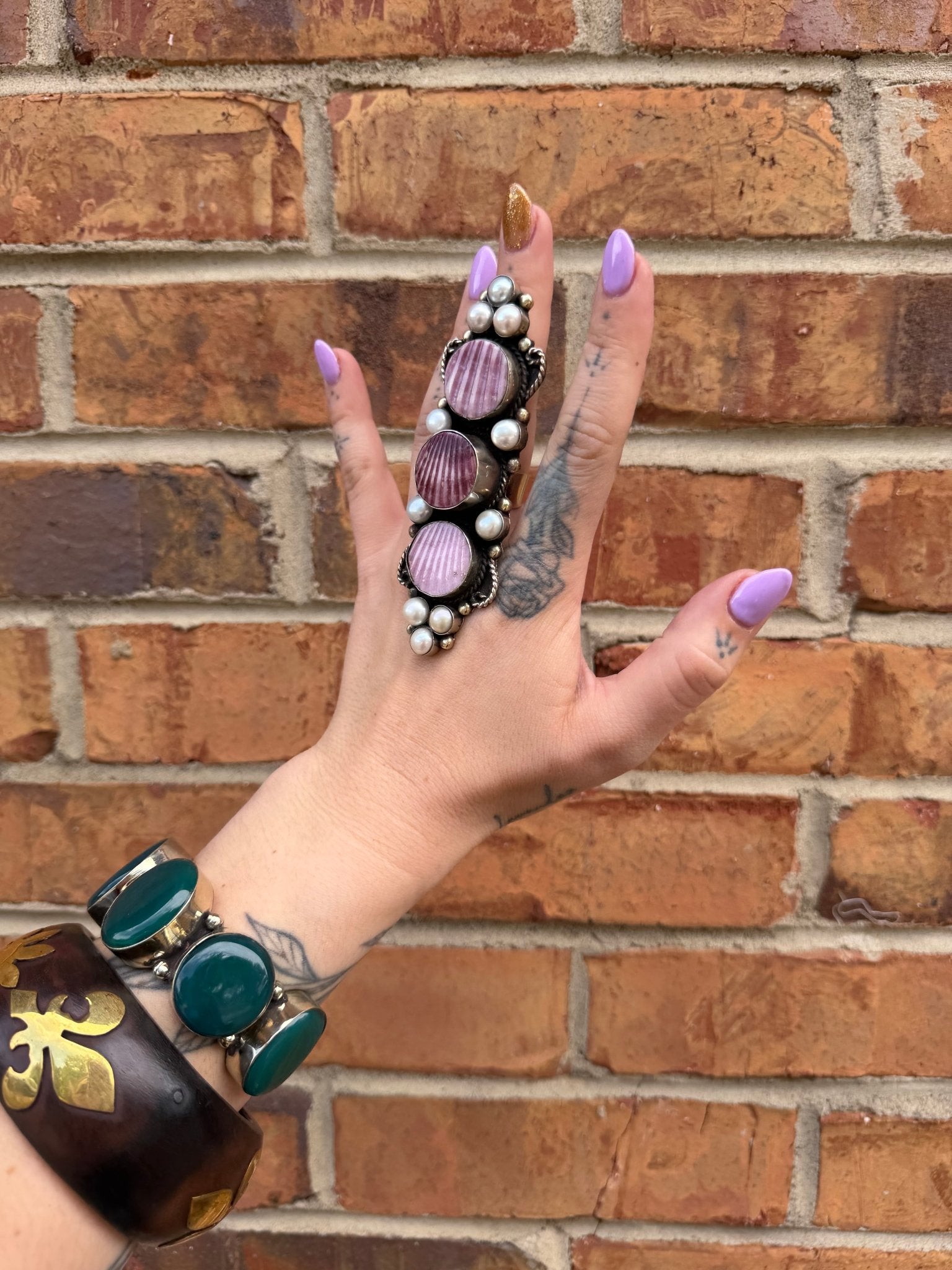 Purple Shell Etched Ring - ivyandlavyboutique ivyandlavyboutique