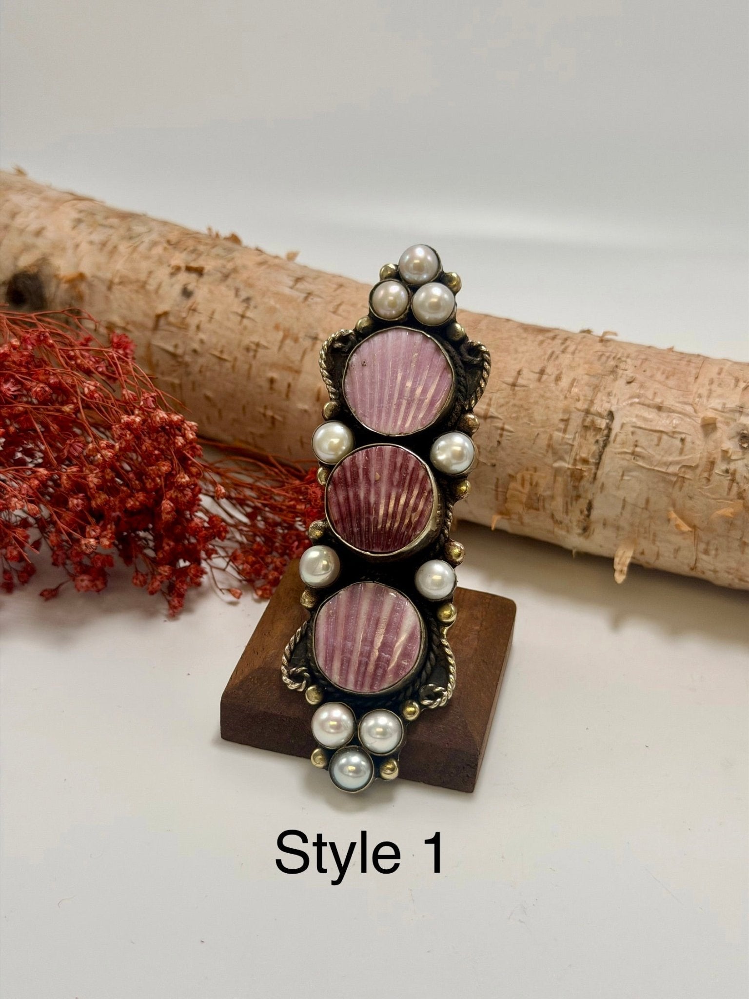 Purple Shell Etched Ring - ivyandlavyboutique ivyandlavyboutique