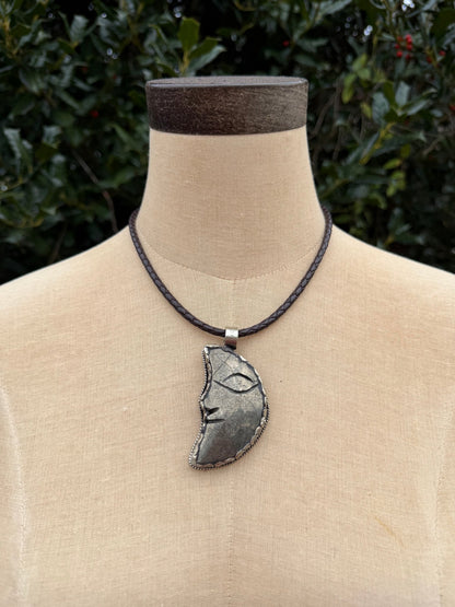 Pyrite Moon Face Choker Necklace - ivyandlavyboutique ivyandlavyboutique