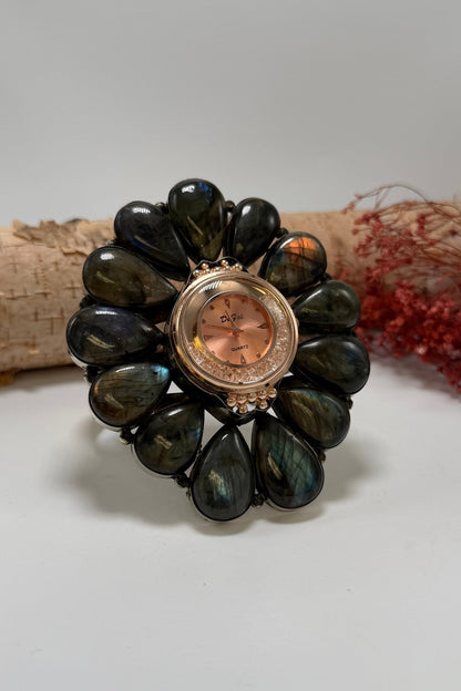 QUARTZ Watch Cuff/Moonstone - ivyandlavyboutique ivyandlavyboutique