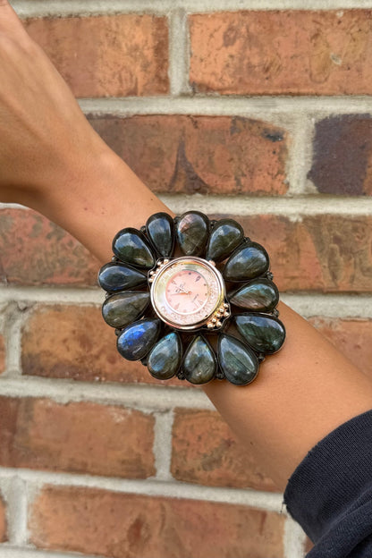QUARTZ Watch Cuff/Moonstone - ivyandlavyboutique ivyandlavyboutique