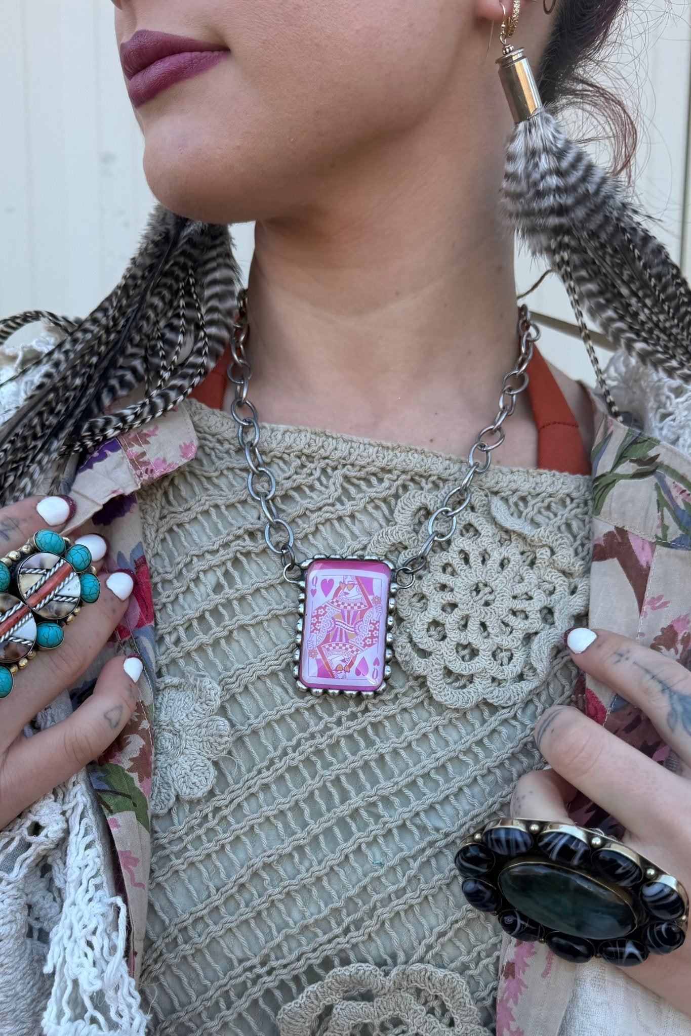 Queen of My Heart Necklace - ivyandlavyboutique Art by Amy