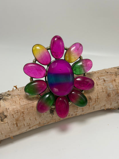 Rainbow Starburst Flower Ring - ivyandlavyboutique ivyandlavyboutique