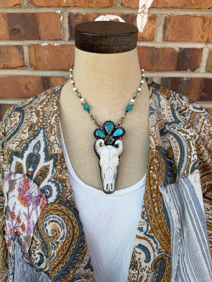Ram Blue Statement Necklace - ivyandlavyboutique ivyandlavyboutique