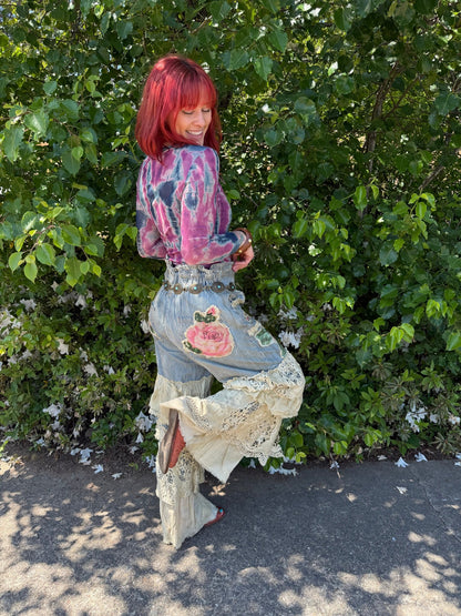 Rare Bird Stripe Crochet Ruffle Pant - ivyandlavyboutique A Rare Bird Shop