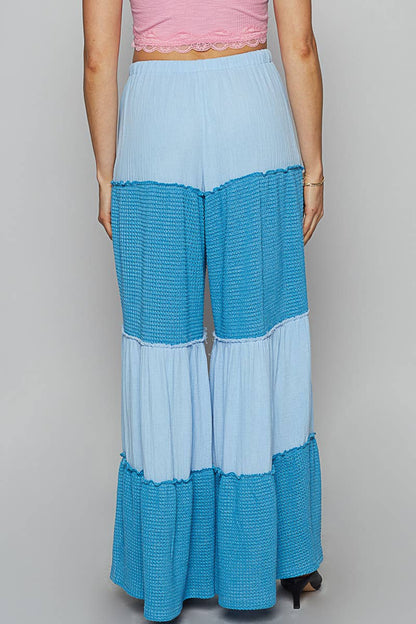 Raw edge double gauze solid wide pants - ivyandlavyboutique Pol Clothing