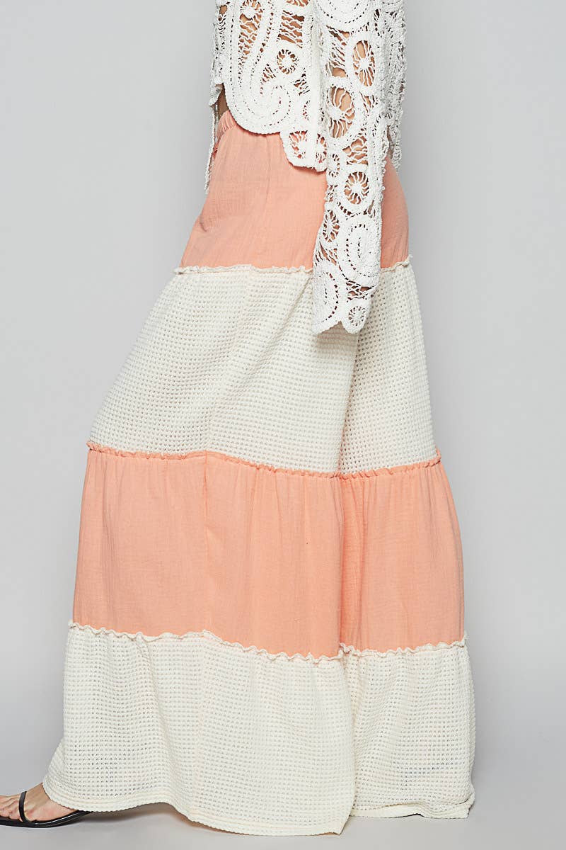 Raw edge double gauze solid wide pants - ivyandlavyboutique Pol Clothing