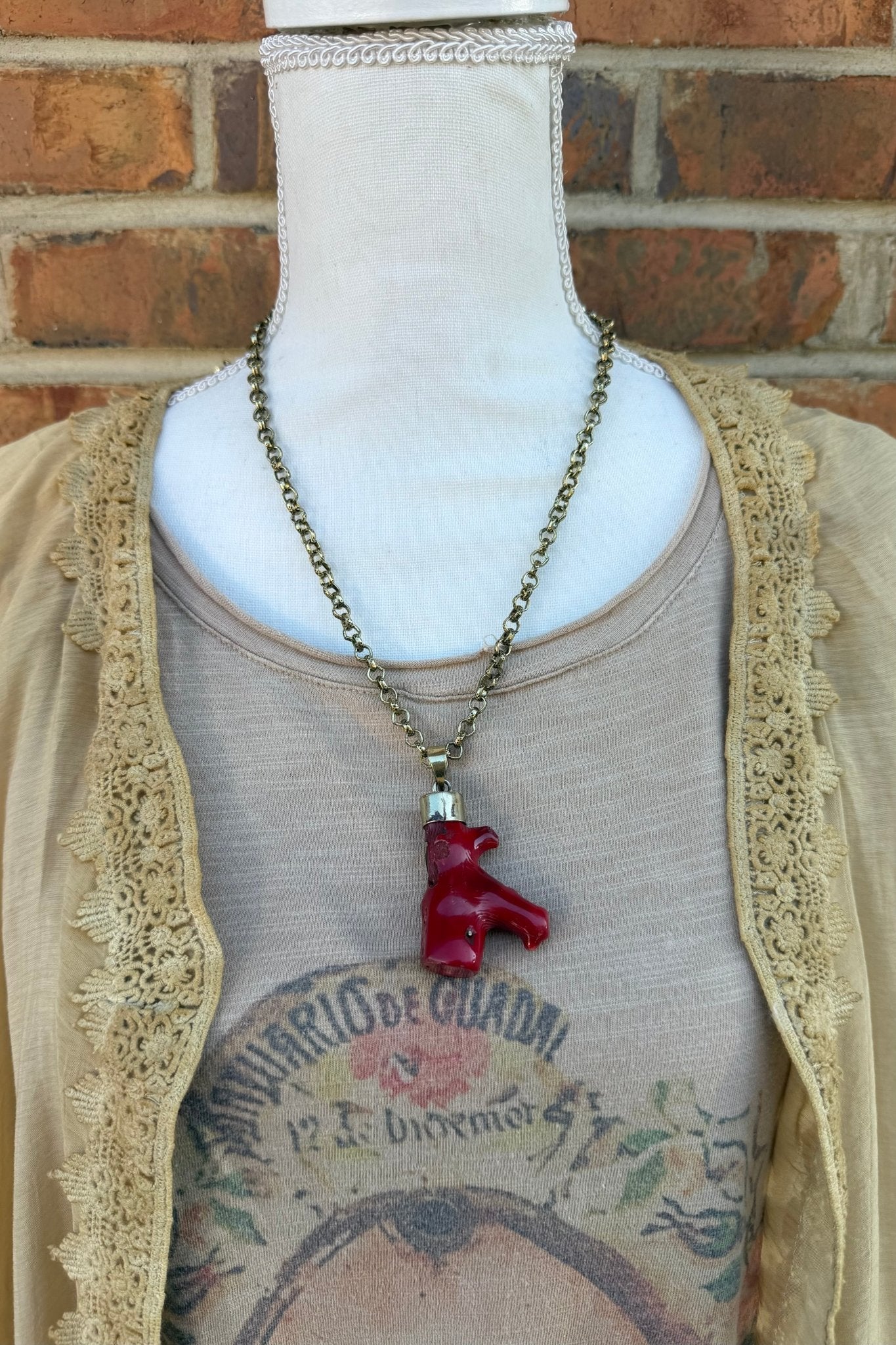 Red Logged Necklace - ivyandlavyboutique ivyandlavyboutique