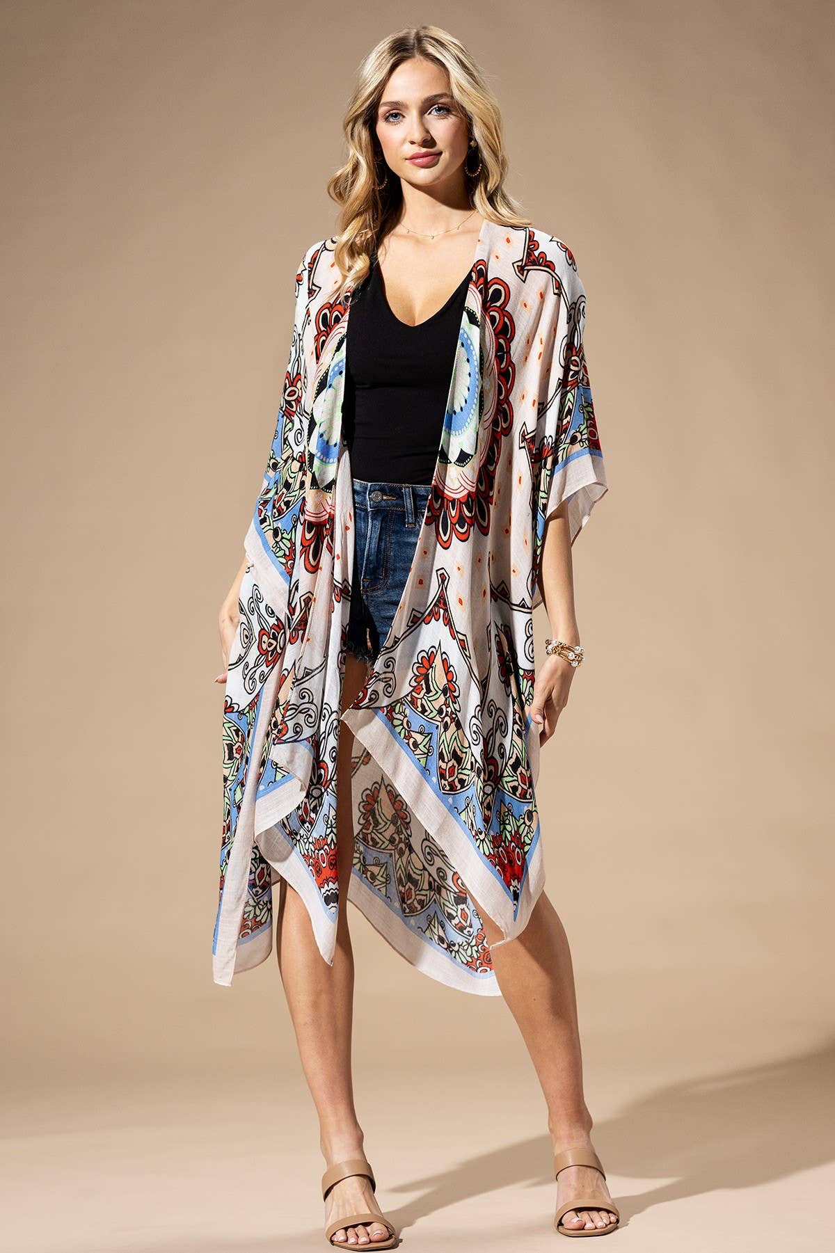 Red Mandala Kimono: RED MANDALA - ivyandlavyboutique Urbanista