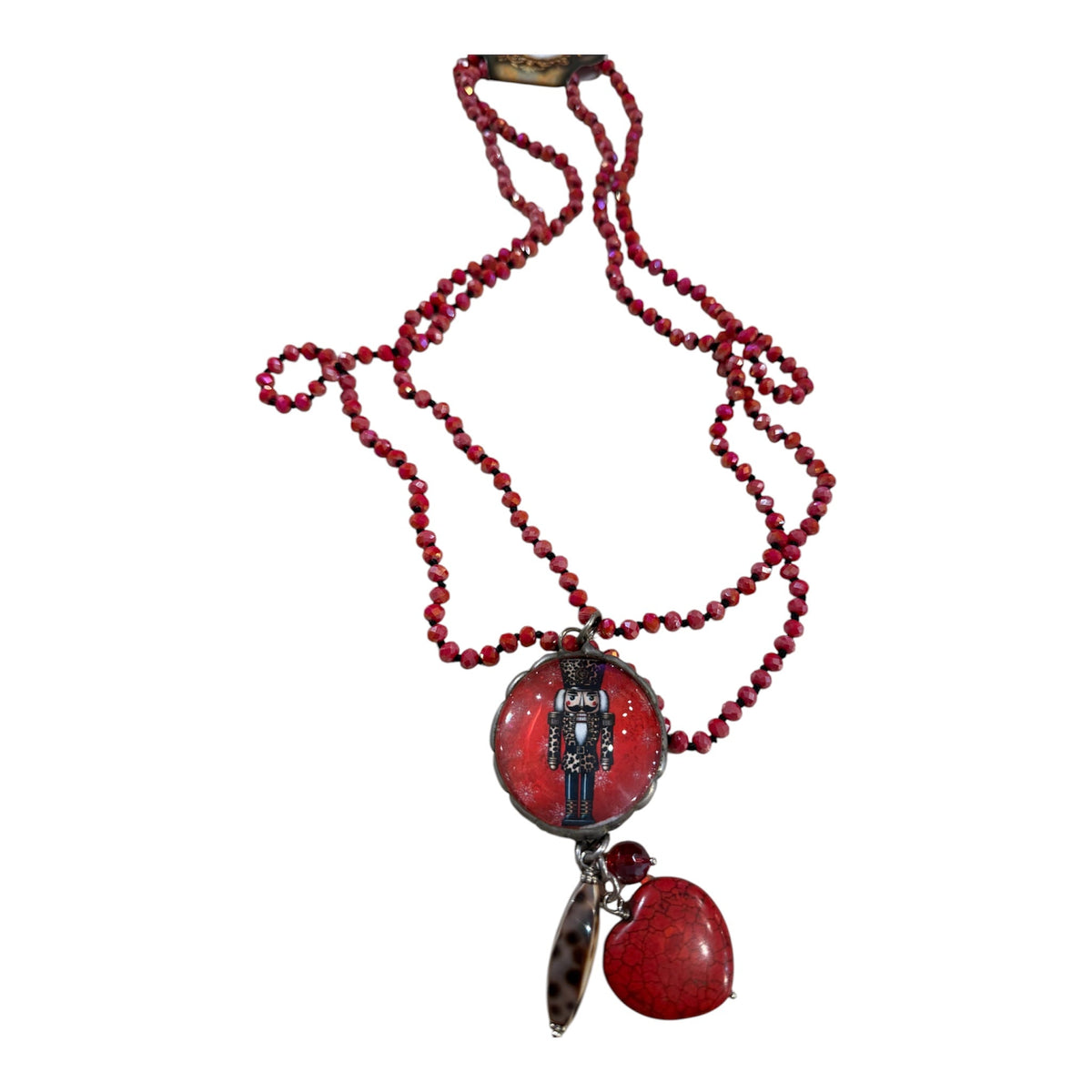 Red Nutcracker Necklace - Boho Wanderlust Boutique Art by Amy
