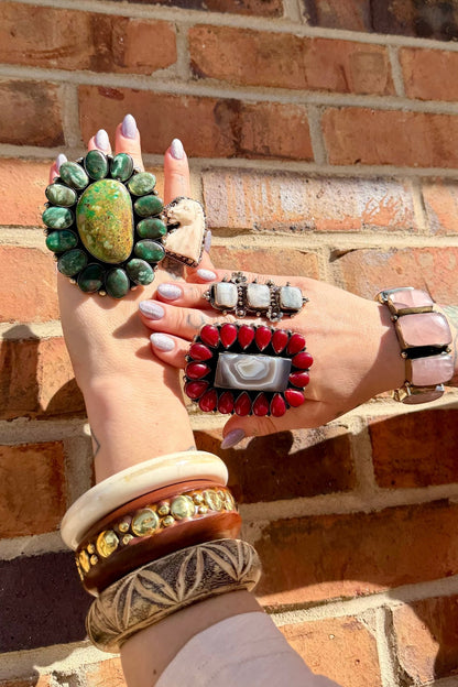 Red Swirl Slab Ring - ivyandlavyboutique ivyandlavyboutique
