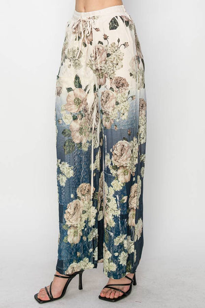 Relaxed Lace Patchwork Pants With Elastic Drawstring - ivyandlavyboutique Origami Apparel ~ Lace and Crochet inspired