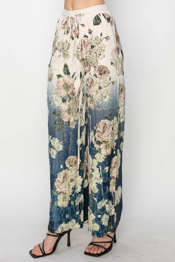 Relaxed Lace Patchwork Pants With Elastic Drawstring - ivyandlavyboutique Origami Apparel ~ Lace and Crochet inspired