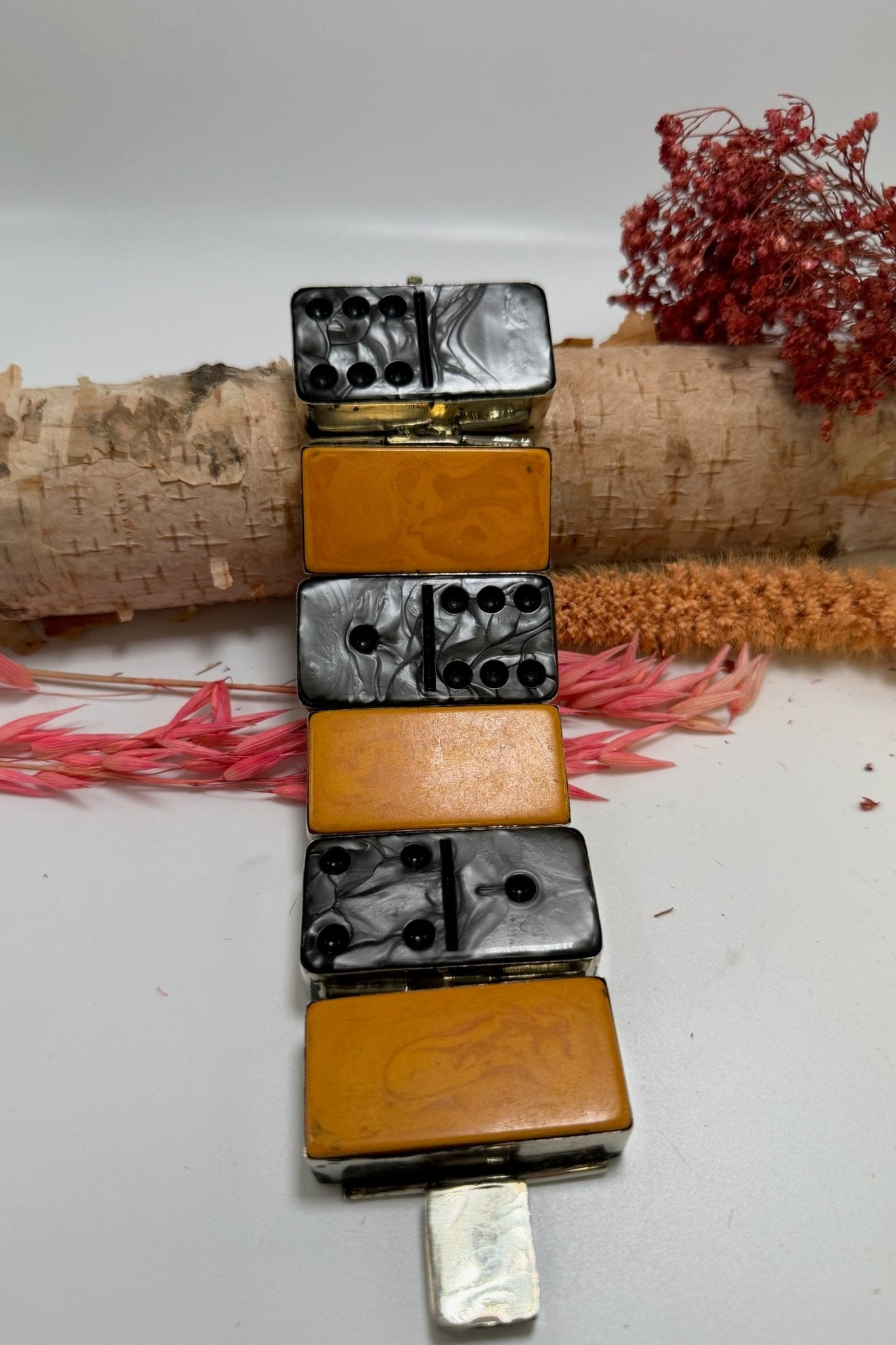 Resin Domino Bracelet ✨ Black & Yellow - ivyandlavyboutique ivyandlavyboutique