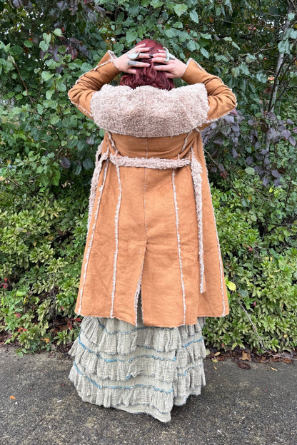 Reversible Faux & Suede Shearling Coat in Camel - ivyandlavyboutique Paparazzi