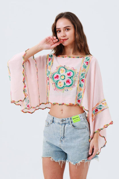 Reversible Floral Cropped Kimono Top - ivyandlavyboutique Leto Accessories