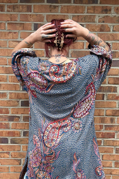 Rhea Navy Thick Stitch Duster - ivyandlavyboutique Raj Trading & Imports (USA) Inc.