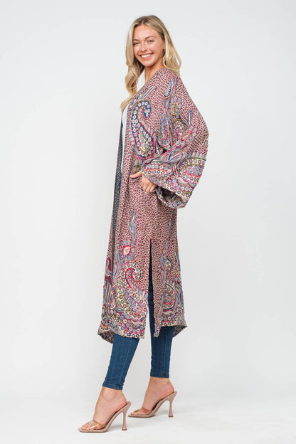 Rhea Plum Thick Stitch Duster - ivyandlavyboutique Raj Trading & Imports (USA) Inc.