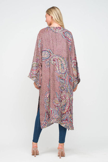 Rhea Plum Thick Stitch Duster - ivyandlavyboutique Raj Trading & Imports (USA) Inc.