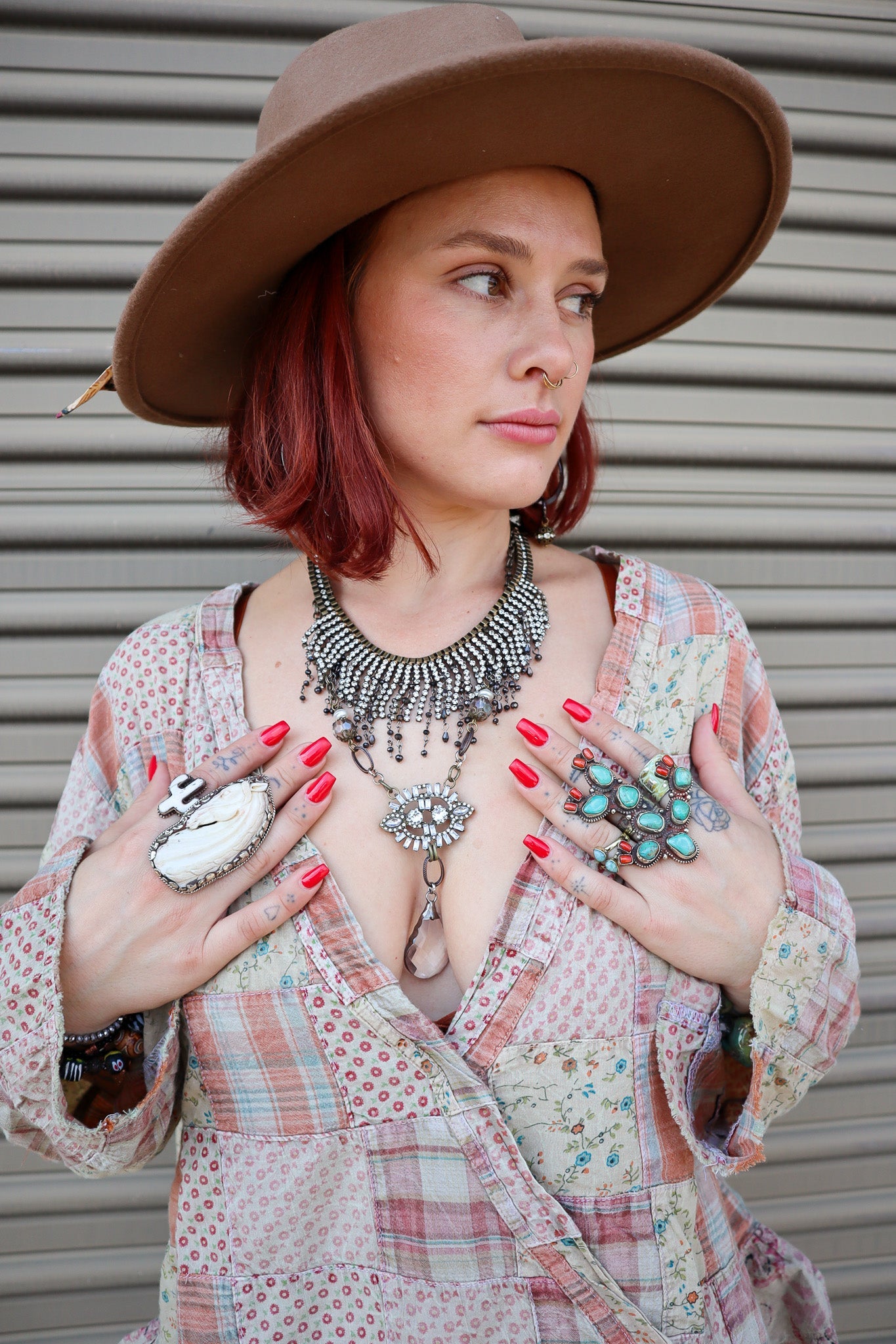 Rhinestone Bib Fringe Necklace - ivyandlavyboutique Lost & Found Trading