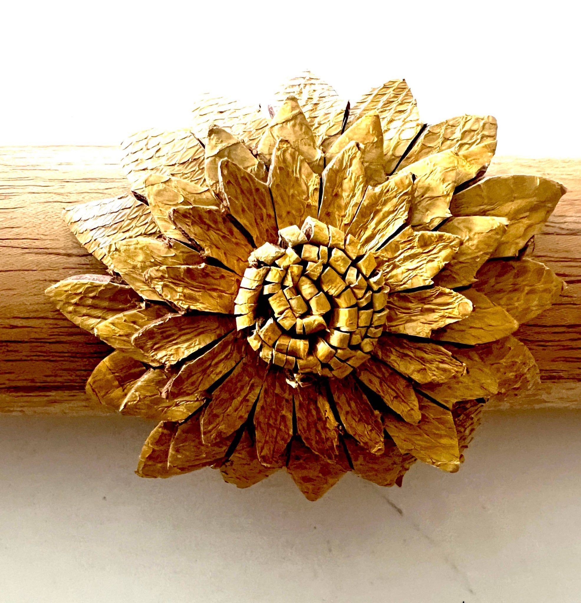 River Snake flower cuff adjustable Vintage Yellow - ivyandlavyboutique Erik & Mike