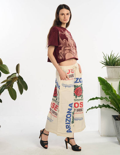 Rose Florals Boho Cotton Culotte Capri Pull On Pant - ivyandlavyboutique Kathmandu Imports