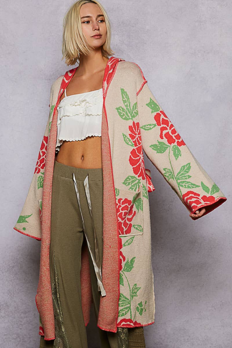 Rose Garden Maxi Cardigan Kimono - ivyandlavyboutique Pol Clothing
