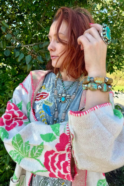 Rose Garden Maxi Cardigan Kimono - ivyandlavyboutique Pol Clothing