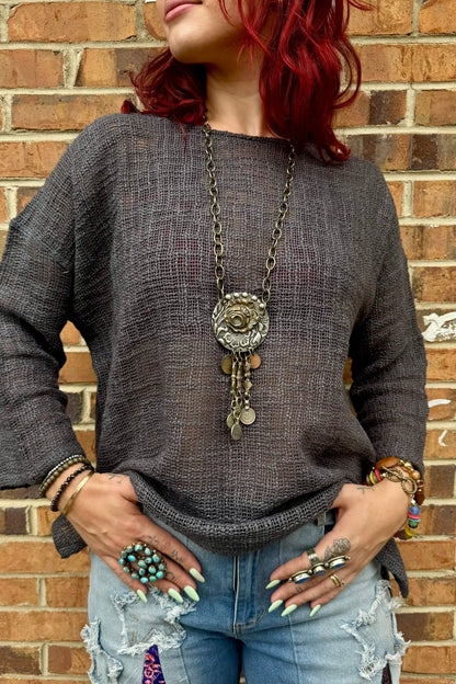 Rose Impression Metal Necklace - ivyandlavyboutique ivyandlavyboutique