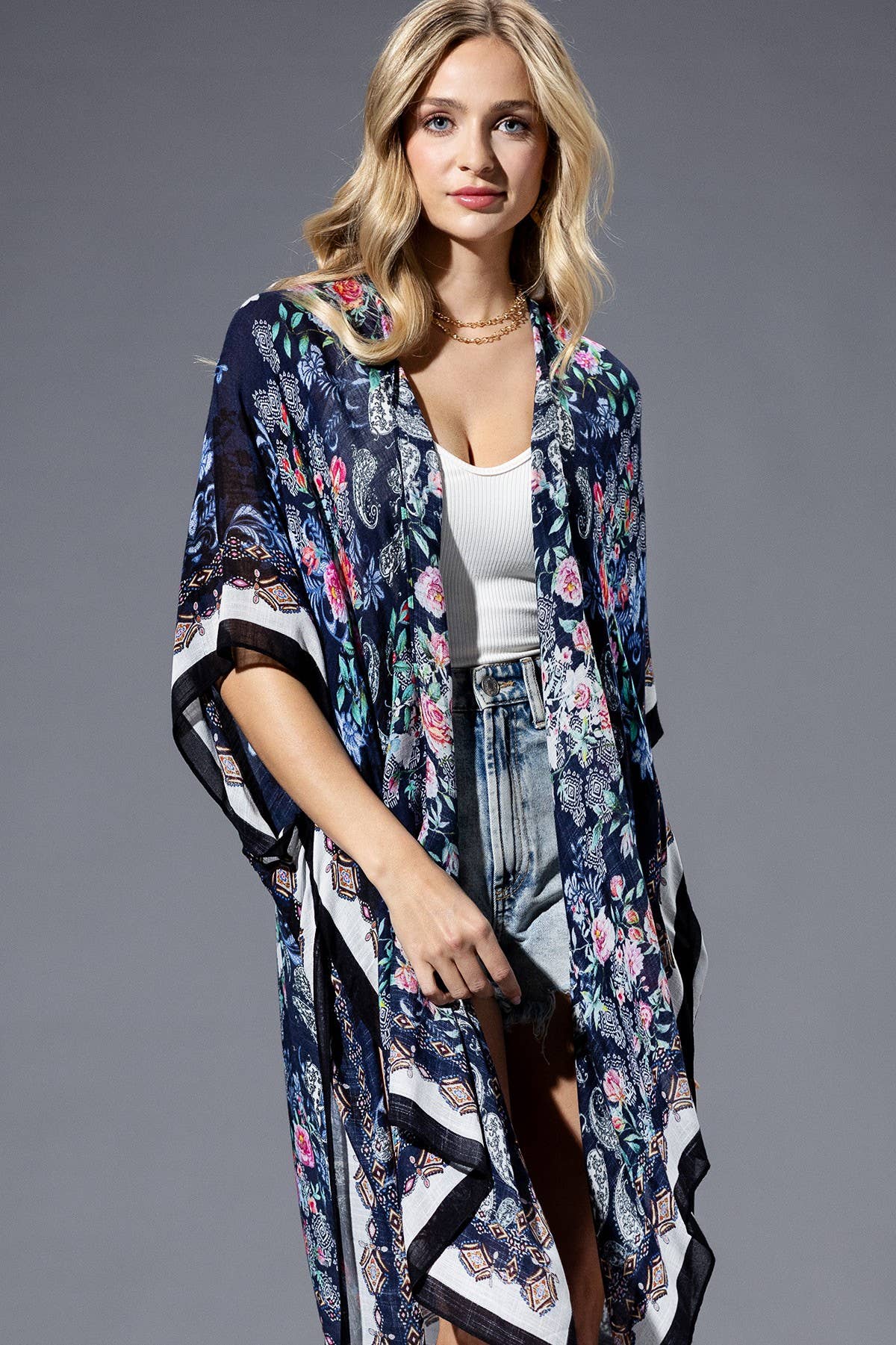 Rose Paisley Kimono - ivyandlavyboutique Urbanista