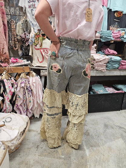 Rose Ticking Frolicking Pant - ivyandlavyboutique A Rare Bird Shop