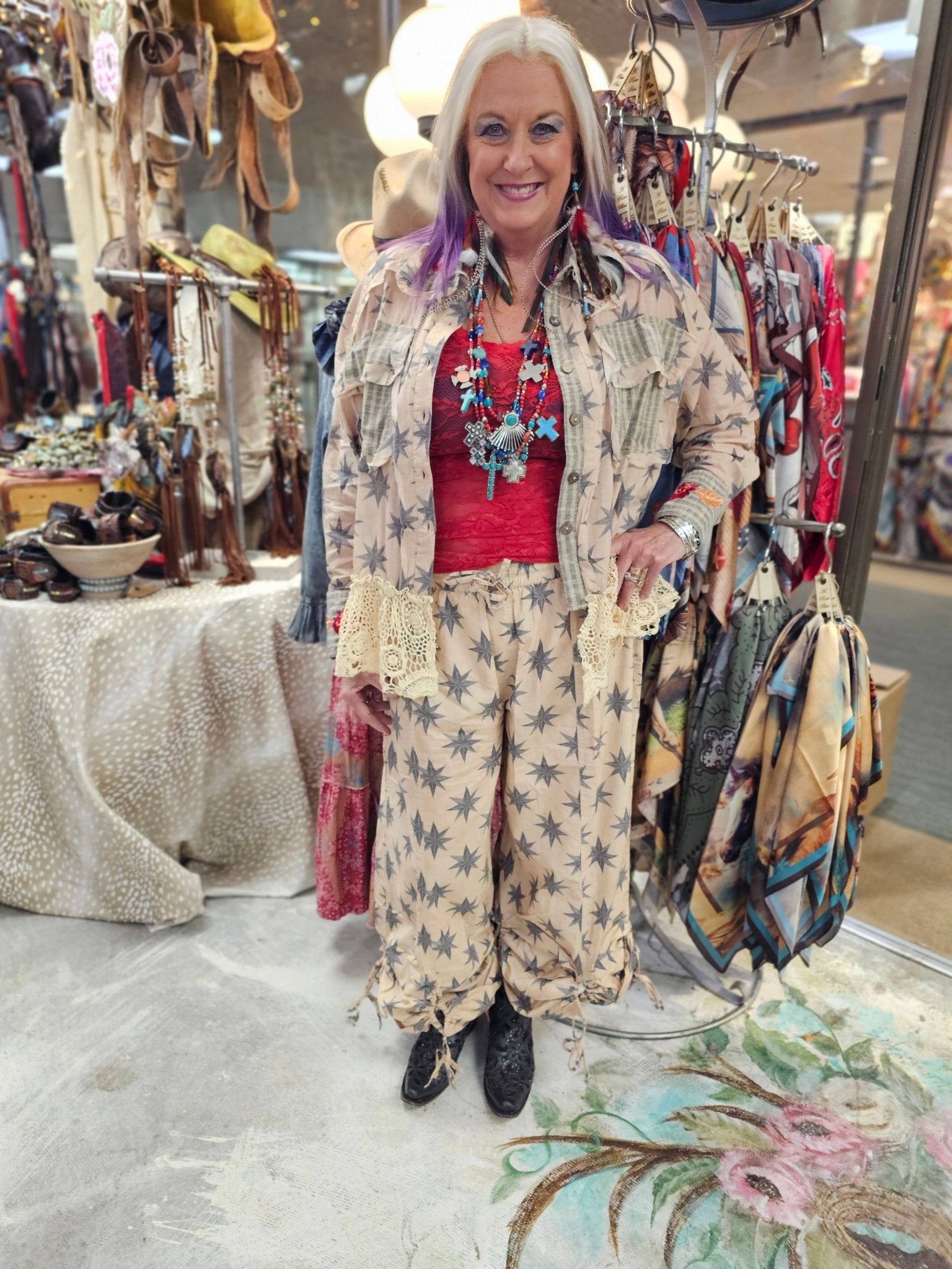 Roses Are Red Shirt/Jacket - ivyandlavyboutique A Rare Bird Shop