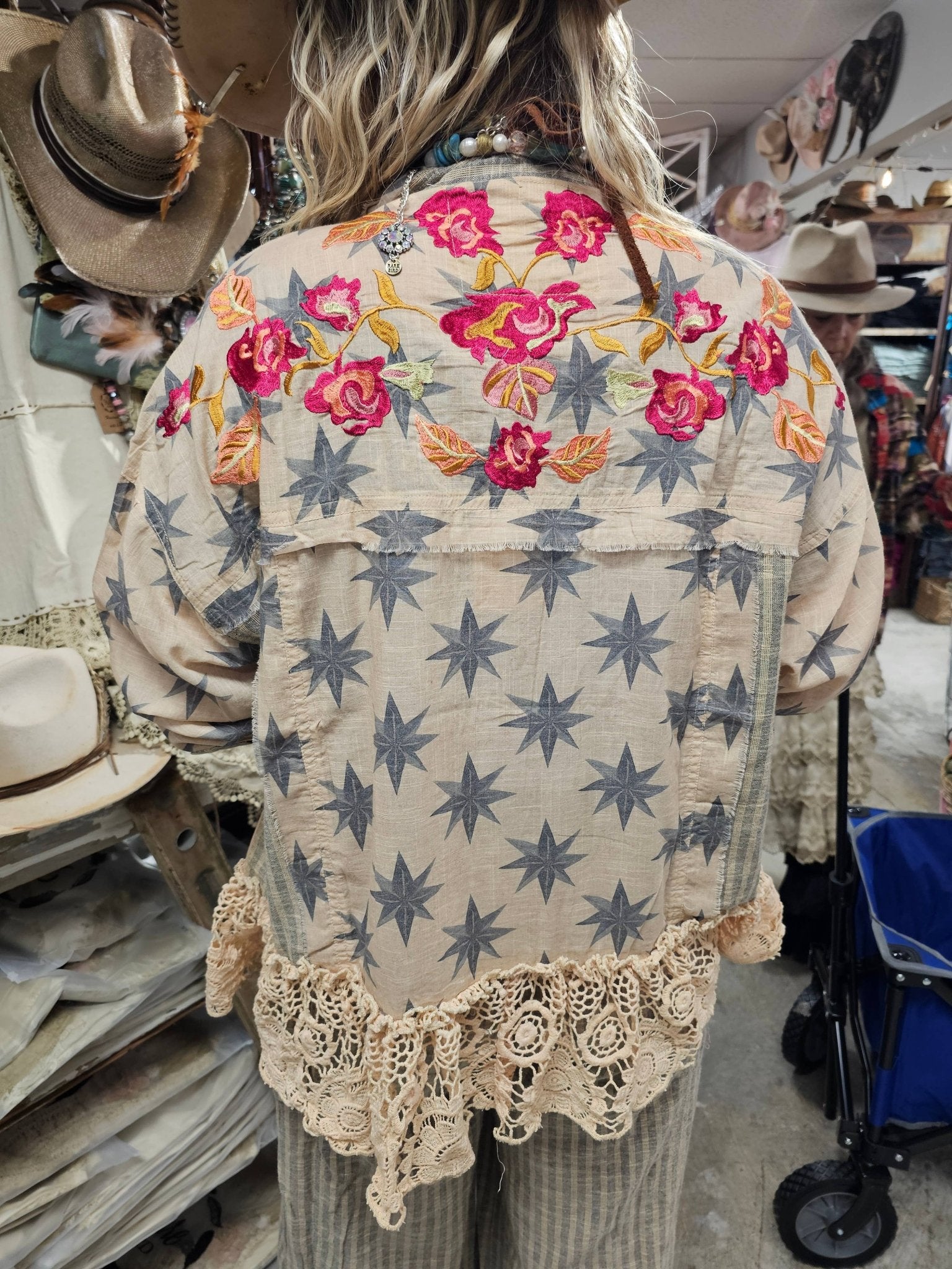 Roses Are Red Shirt/Jacket - ivyandlavyboutique A Rare Bird Shop