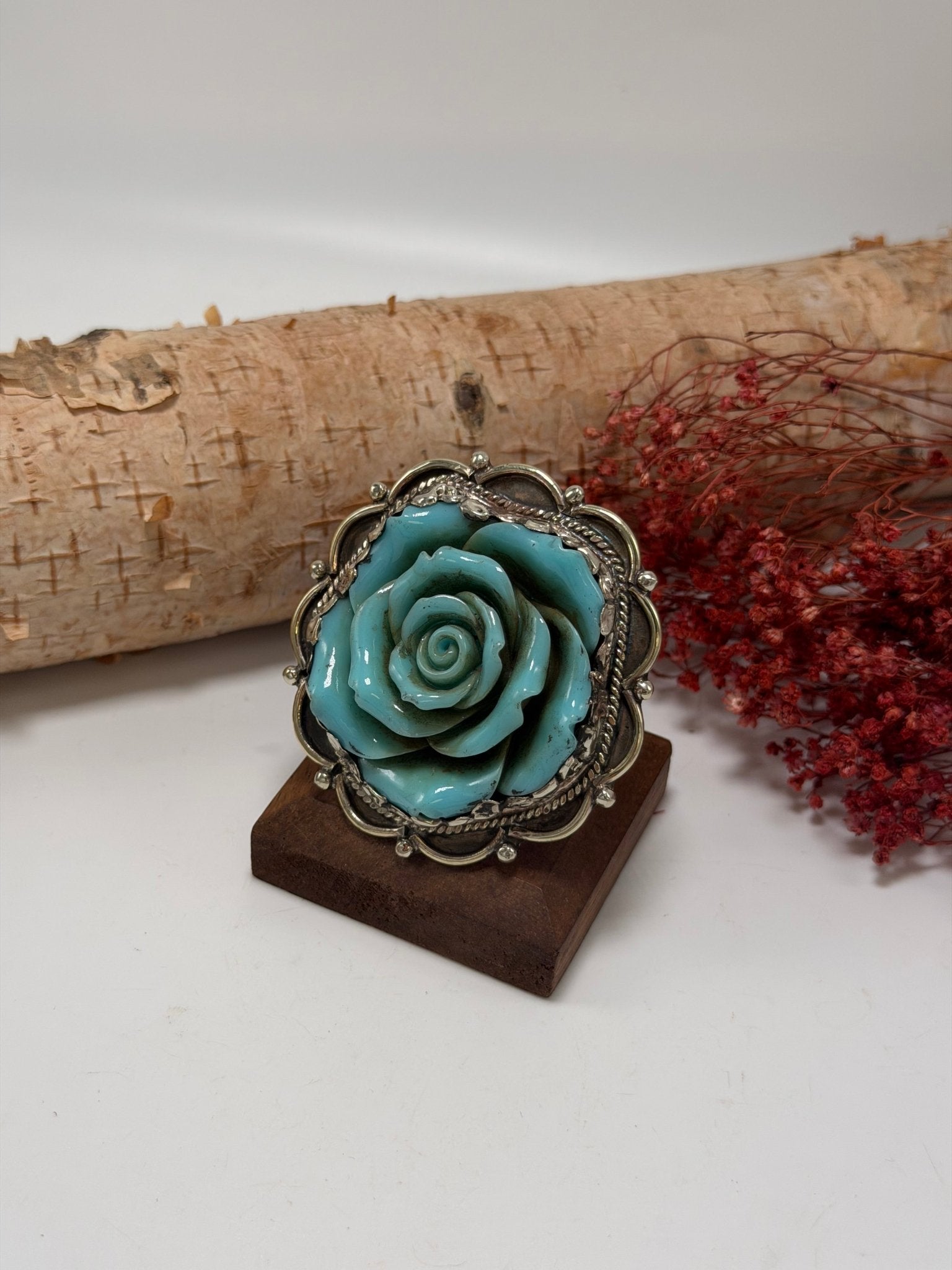 Roses for you Ring in Dirty Blue - ivyandlavyboutique ivyandlavyboutique