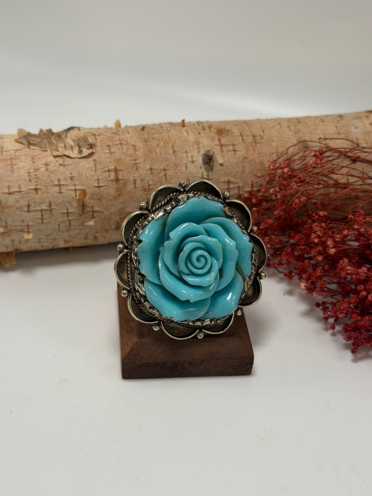 Roses for you Ring in Dirty Blue - ivyandlavyboutique ivyandlavyboutique
