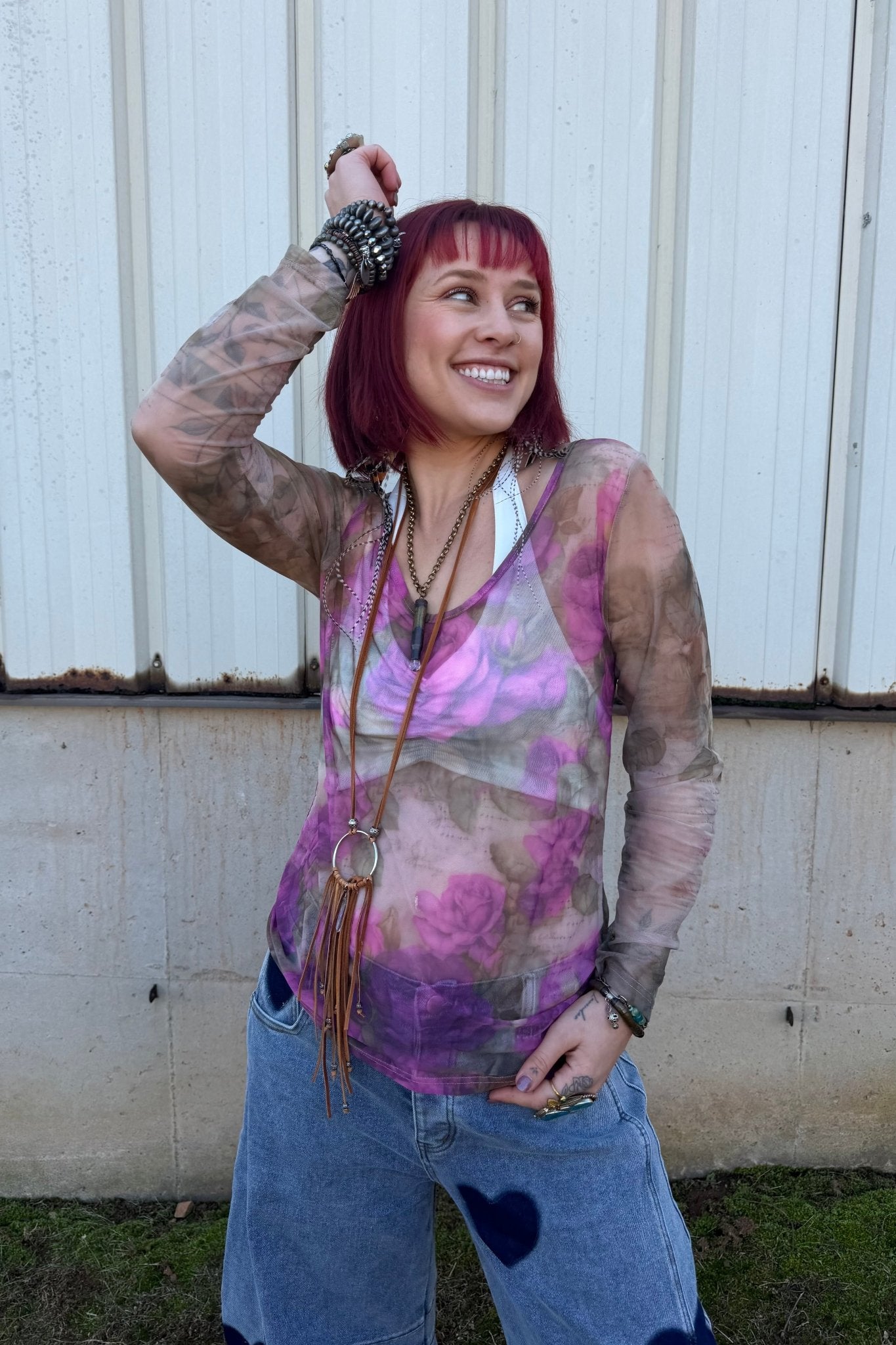 Roses for You Sheer Top - ivyandlavyboutique A Rare Bird Shop