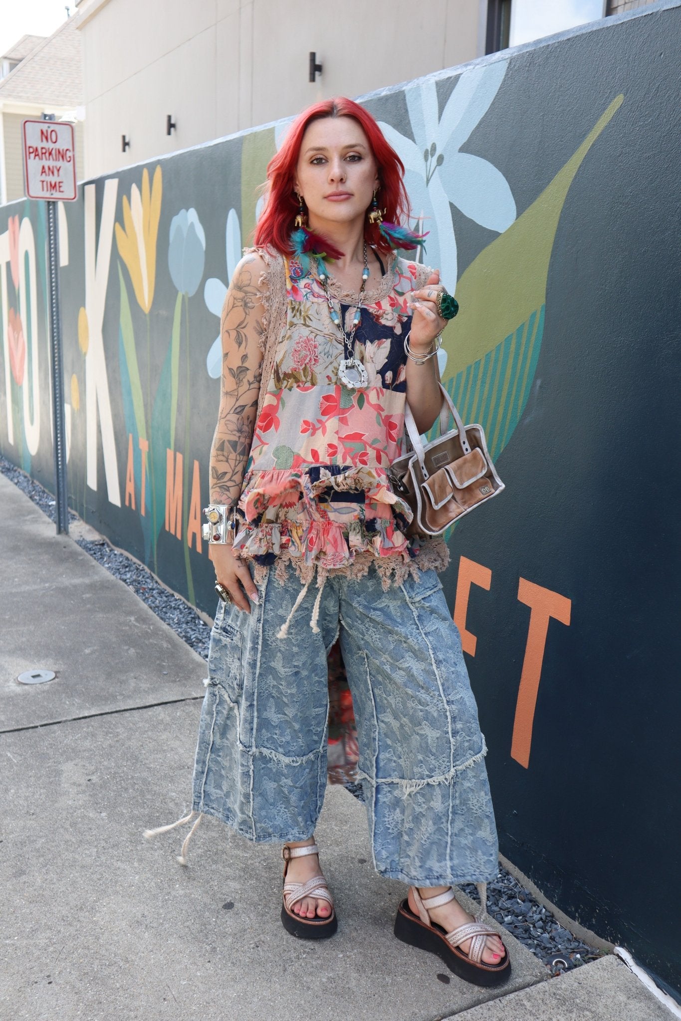 Ruffle High Lo in Floral - ivyandlavyboutique Jaded Gypsy
