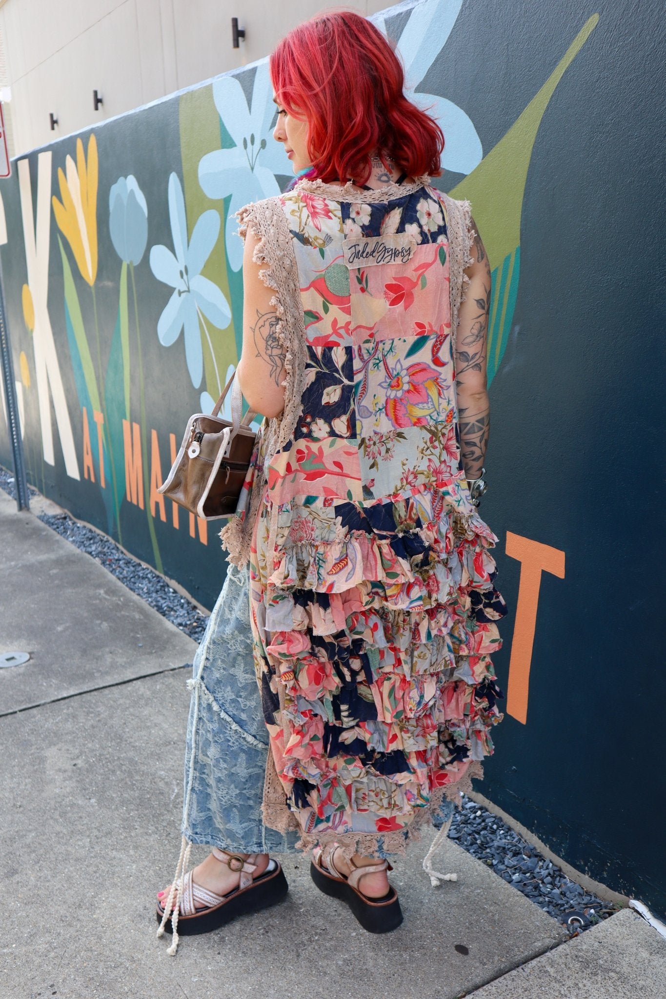 Ruffle High Lo in Floral - ivyandlavyboutique Jaded Gypsy