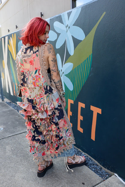 Ruffle High Lo in Floral - ivyandlavyboutique Jaded Gypsy