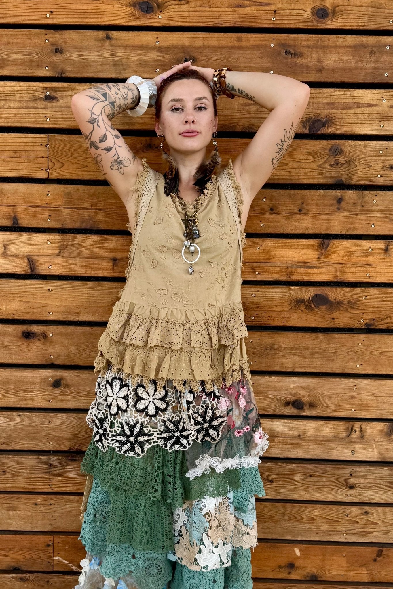 Ruffle Up High - Lo Top Tea Stain - ivyandlavyboutique Jaded Gypsy
