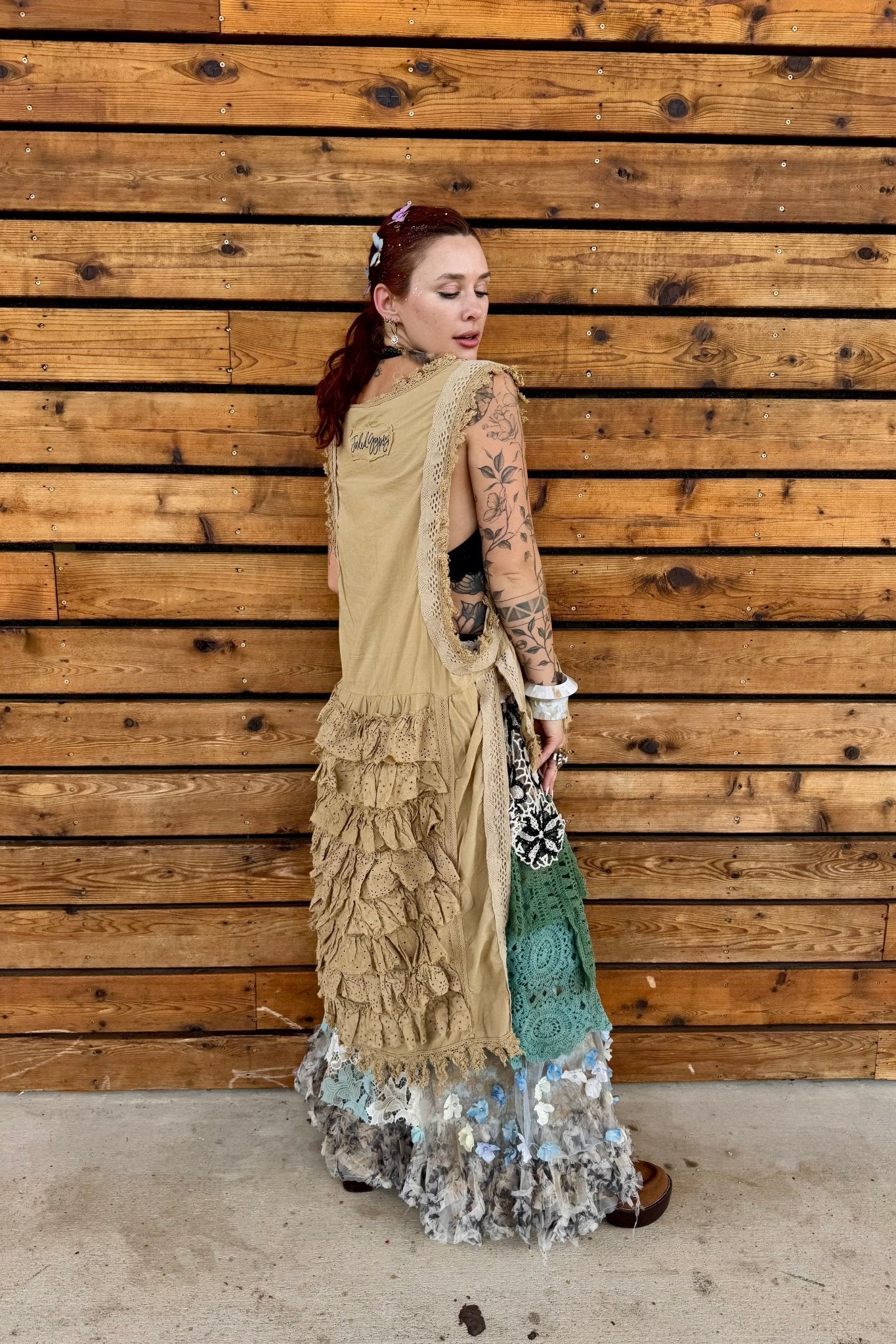 Ruffle Up High - Lo Top Tea Stain - ivyandlavyboutique Jaded Gypsy
