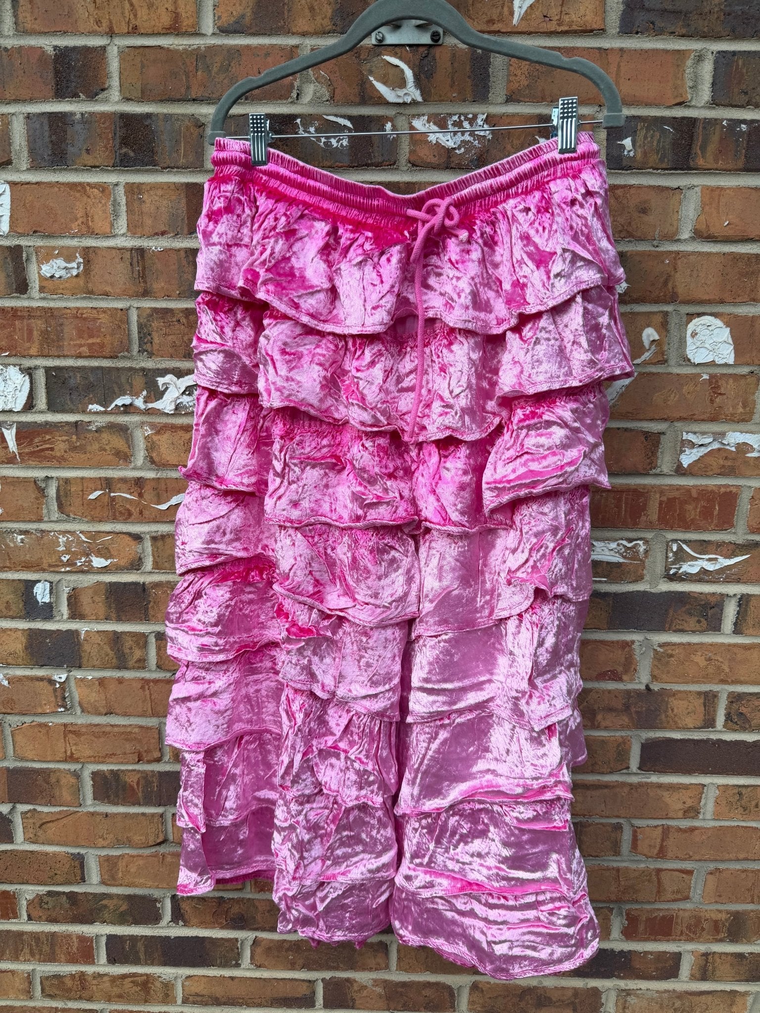 Ruffle Your Feathers Velvet Ruffle Pant - ivyandlavyboutique ivyandlavyboutique