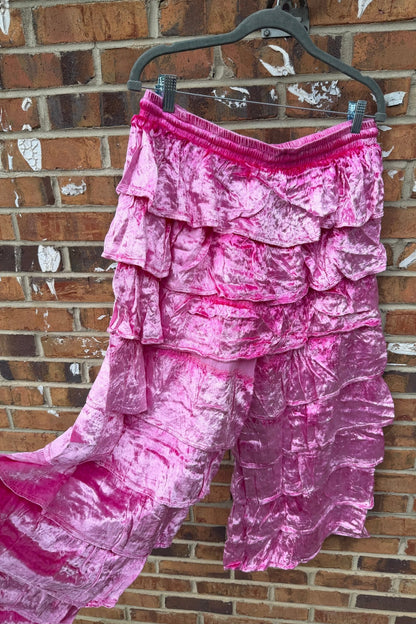 Ruffle Your Feathers Velvet Ruffle Pant - ivyandlavyboutique ivyandlavyboutique