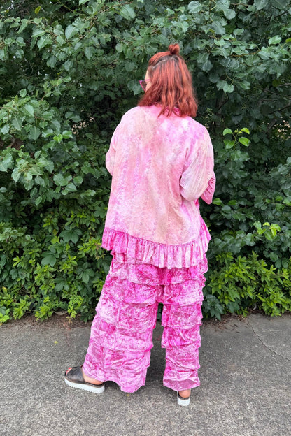 Ruffle Your Feathers Velvet Ruffle Pant - ivyandlavyboutique A Rare Bird Shop